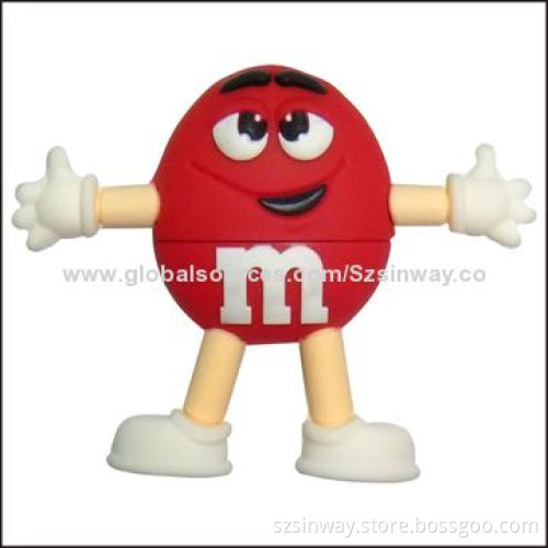 Cartoon PVC USB Flash Drive with 1 to 32GB, CE, FCC and RoHS MarksNew